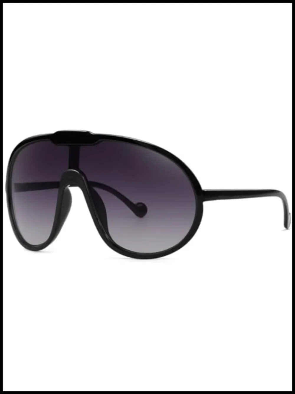 Oversized Shield Aviator Sunglasses UV400 Protection